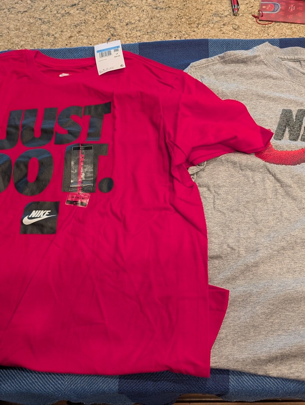 1 Men's Nike Red 'Just Do It.'  1 Gray